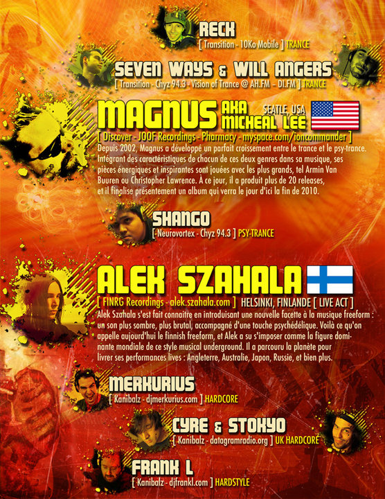 BlackLight event flyer featuring Magnus in Quebec City in 2010