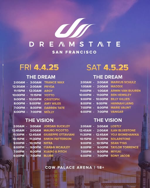 Dreamstate San Francisco 2025 event lineup